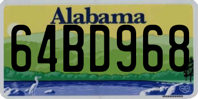 AL license plate 64BD968