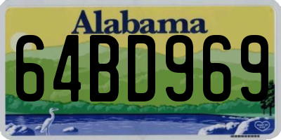 AL license plate 64BD969