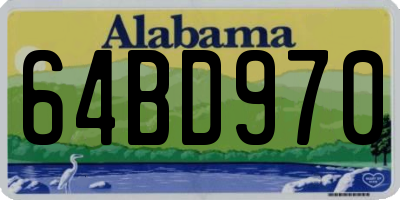 AL license plate 64BD970