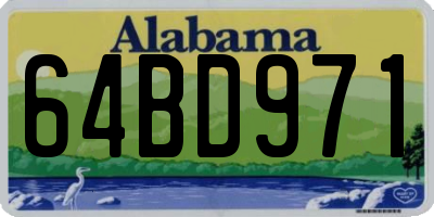 AL license plate 64BD971