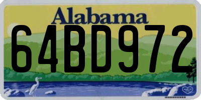 AL license plate 64BD972