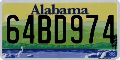 AL license plate 64BD974