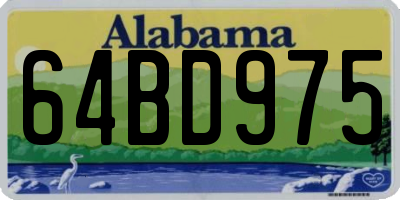 AL license plate 64BD975