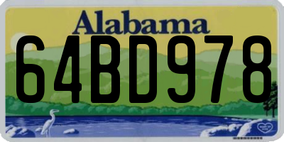 AL license plate 64BD978