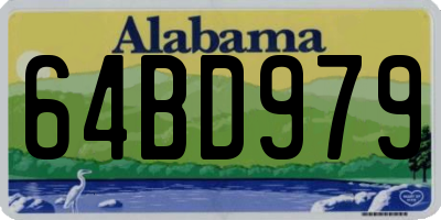 AL license plate 64BD979