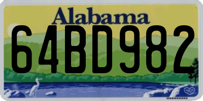AL license plate 64BD982