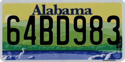 AL license plate 64BD983