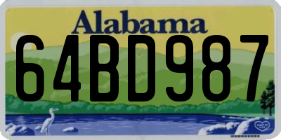 AL license plate 64BD987