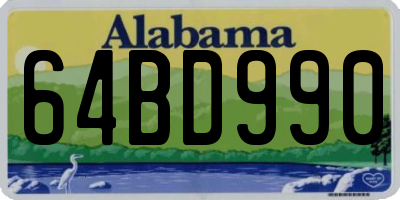 AL license plate 64BD990