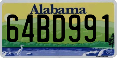 AL license plate 64BD991
