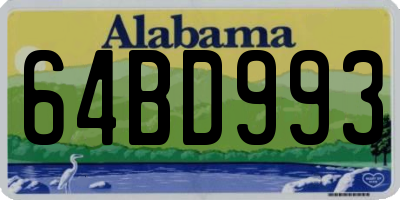 AL license plate 64BD993