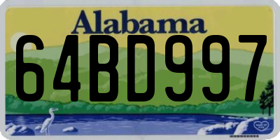 AL license plate 64BD997
