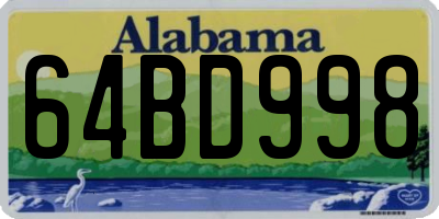 AL license plate 64BD998