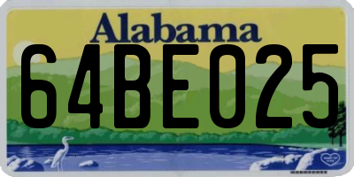 AL license plate 64BE025