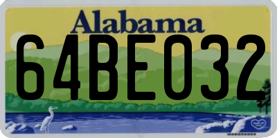 AL license plate 64BE032