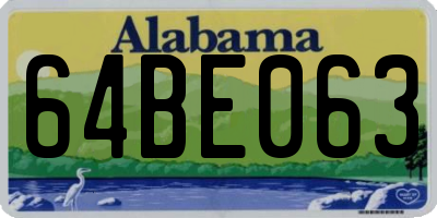 AL license plate 64BE063