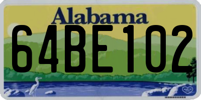 AL license plate 64BE102