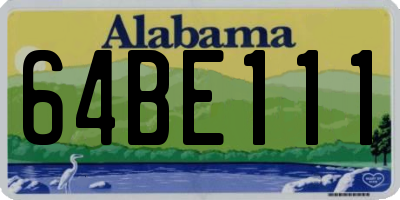AL license plate 64BE111