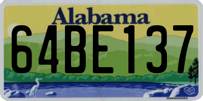 AL license plate 64BE137