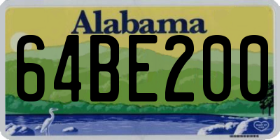 AL license plate 64BE200