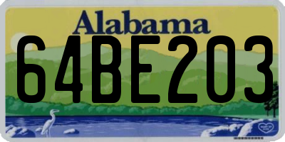AL license plate 64BE203