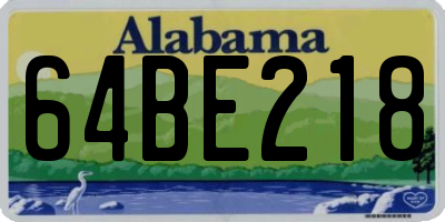 AL license plate 64BE218