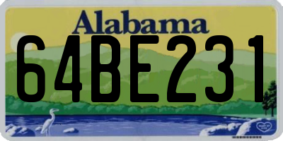 AL license plate 64BE231