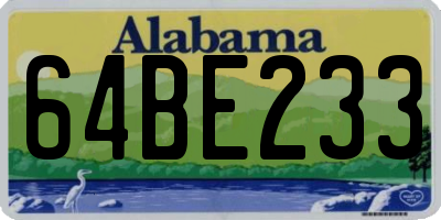 AL license plate 64BE233