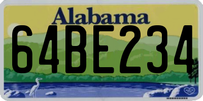 AL license plate 64BE234