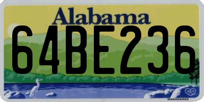 AL license plate 64BE236