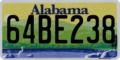 AL license plate 64BE238