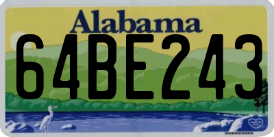 AL license plate 64BE243