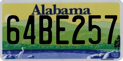 AL license plate 64BE257