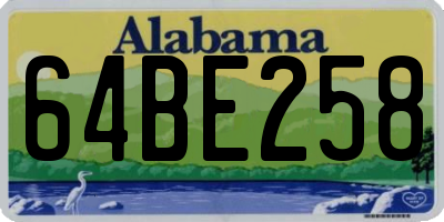 AL license plate 64BE258