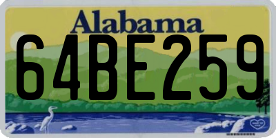 AL license plate 64BE259