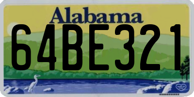 AL license plate 64BE321