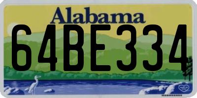 AL license plate 64BE334