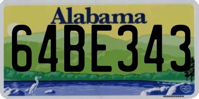 AL license plate 64BE343