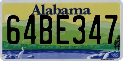 AL license plate 64BE347