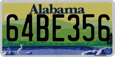 AL license plate 64BE356