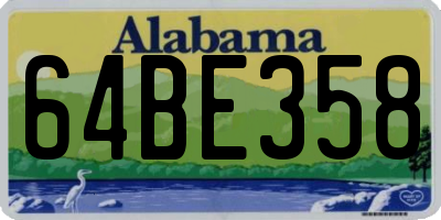 AL license plate 64BE358
