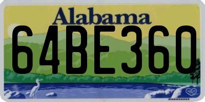 AL license plate 64BE360