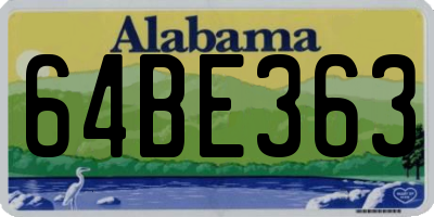 AL license plate 64BE363