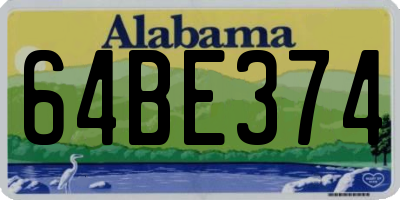 AL license plate 64BE374