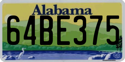 AL license plate 64BE375