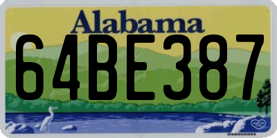 AL license plate 64BE387