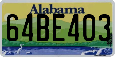 AL license plate 64BE403