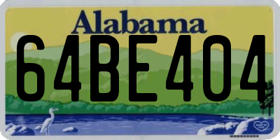 AL license plate 64BE404
