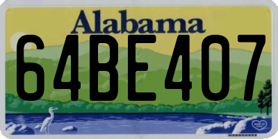 AL license plate 64BE407