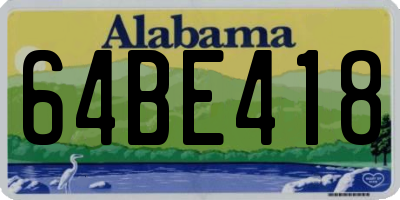 AL license plate 64BE418